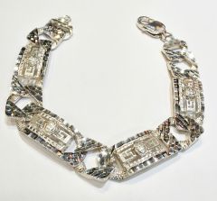 Bracelet argent massif 925 neuf 22cm long x 14mm large