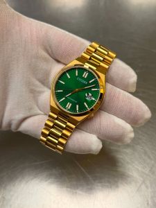 Montre Citizen Automatique fond Vert J21 Bracelet Or