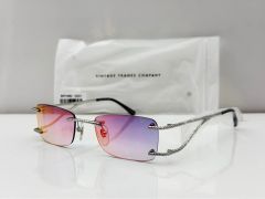 Lunette de Soleil Vintage Frames Wall Street Rineless 24kt White Gold Neuve