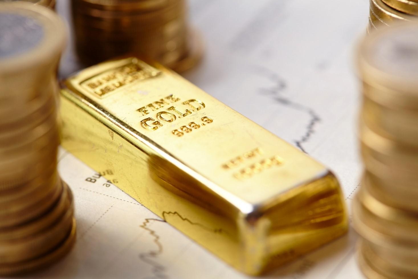 Close-up of a gold bar